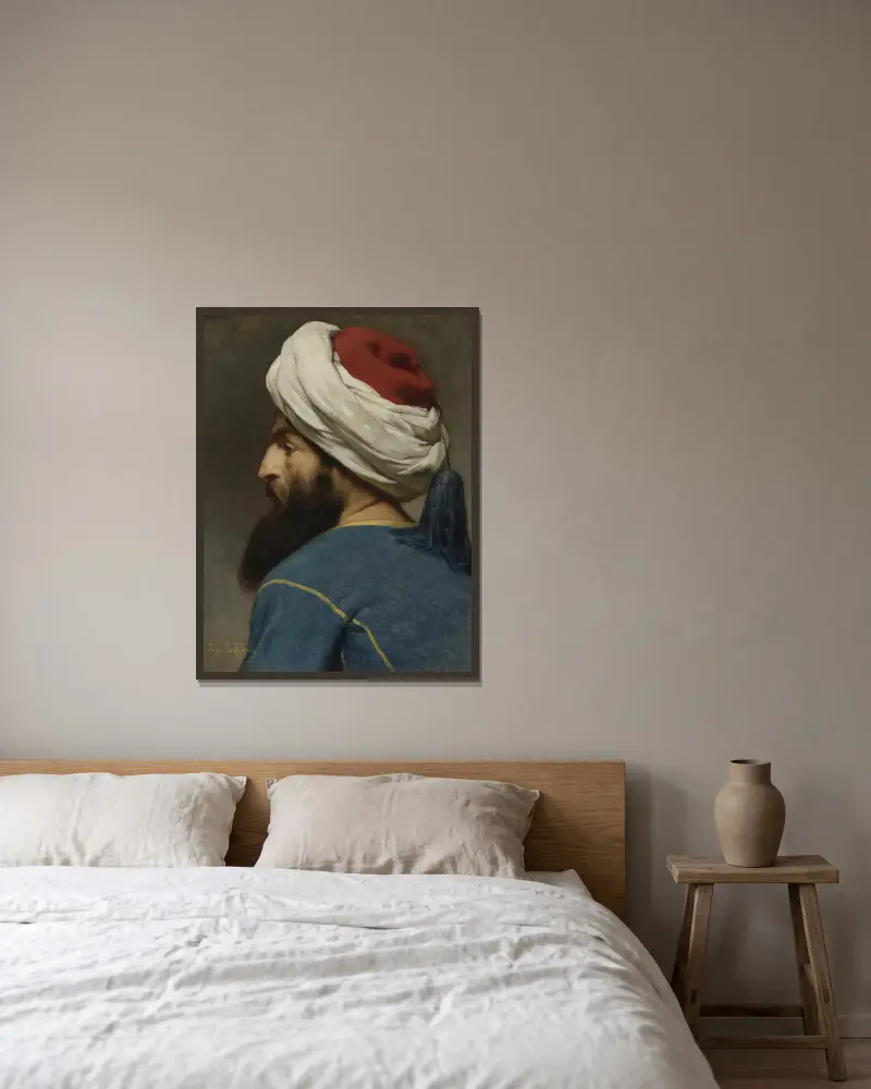 Porträt eines Osmanen von Jules Joseph Lefebvre gerahmt an einer Wand
