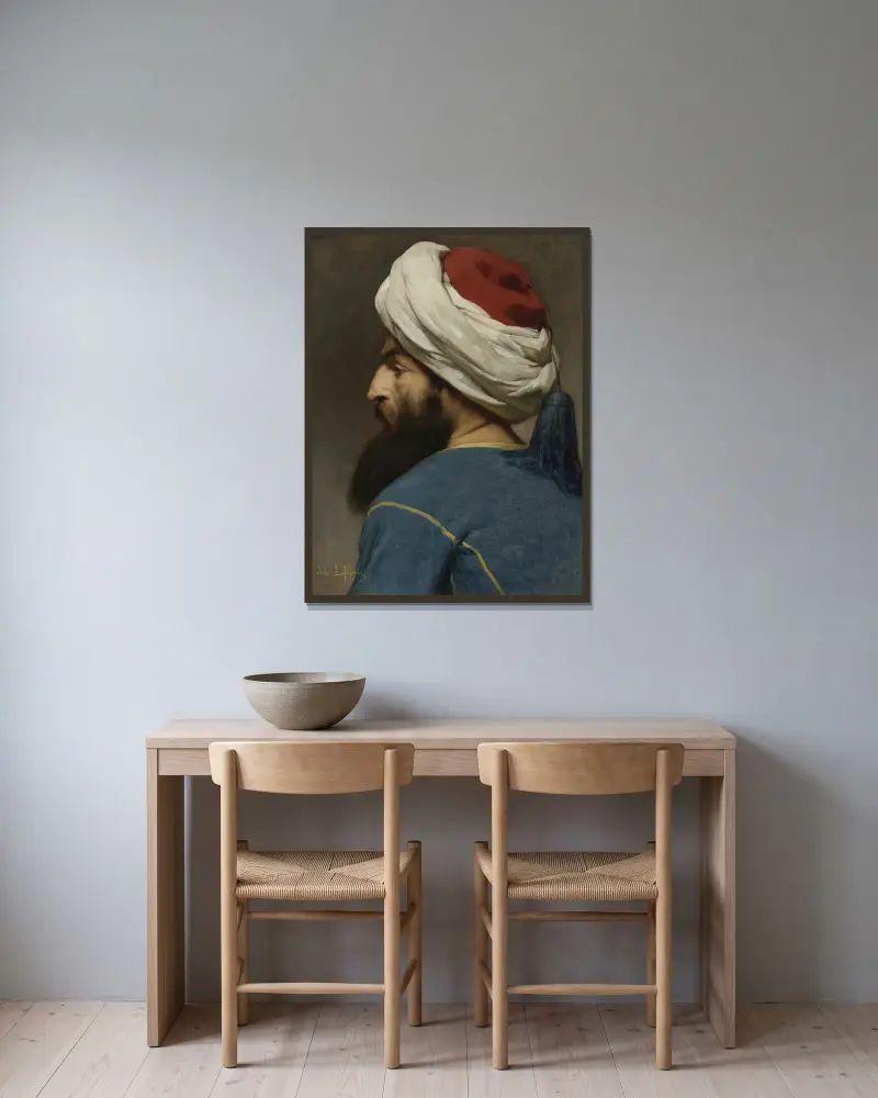 Porträt eines Osmanen von Jules Joseph Lefebvre gerahmt an einer Wand