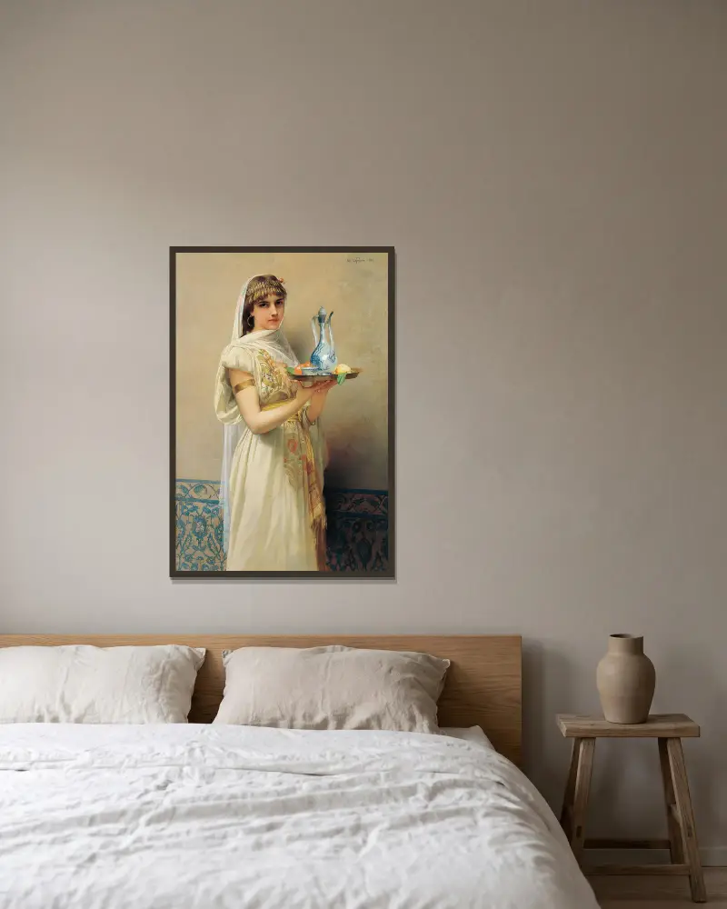Servant av Jules Joseph Lefebvre inramad på en vägg