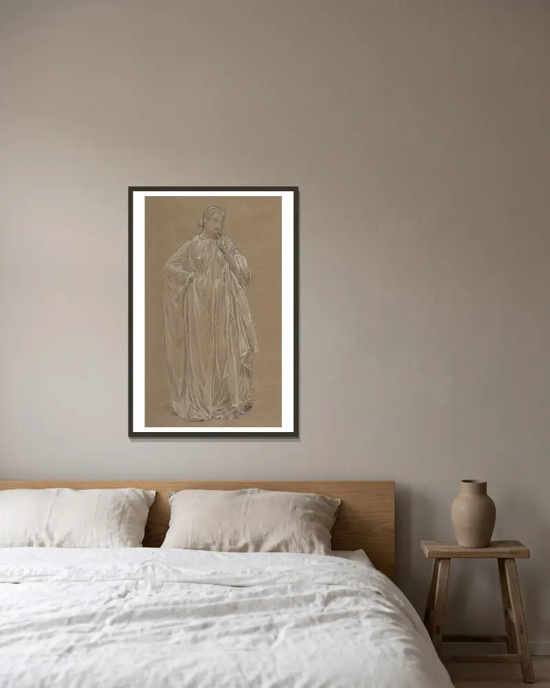Draperte Modell von Albert Joseph Moore gerahmt an einer Wand