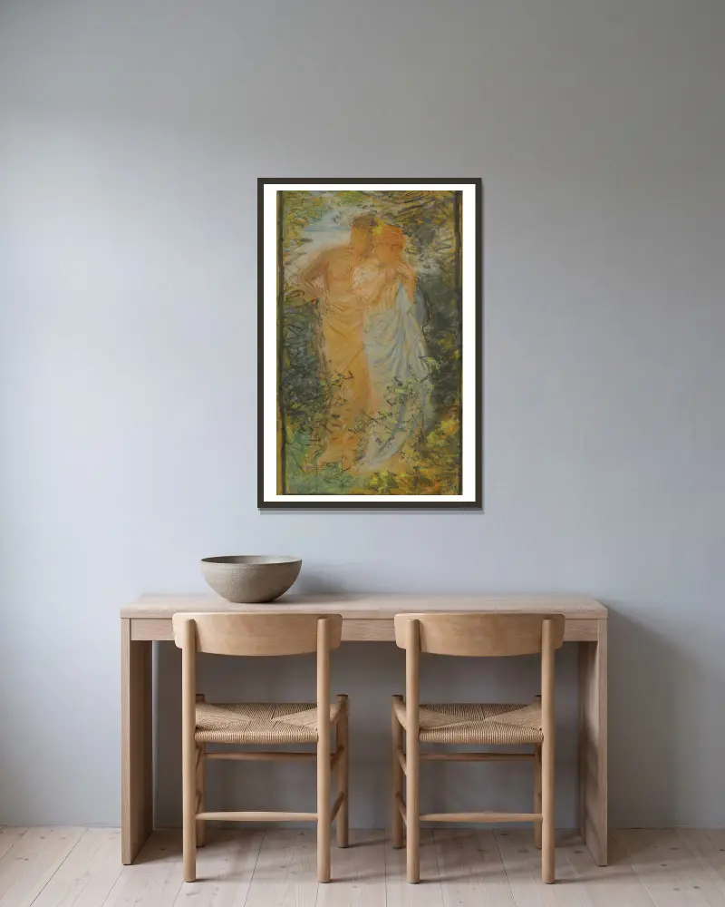 Milenci, Albert Joseph Moore v rámu na stěně