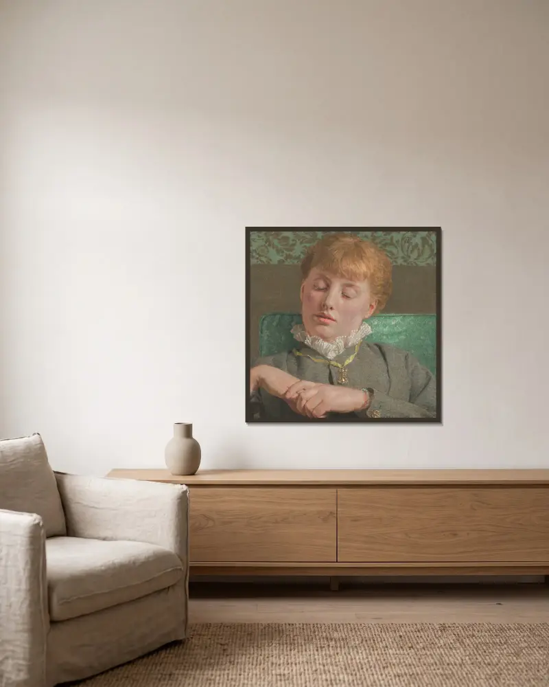Meditation von Albert Joseph Moore gerahmt an einer Wand