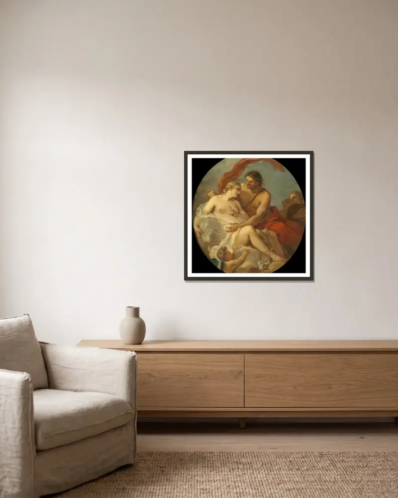 Jupiter und Kallisto von Charles-Joseph Natoire gerahmt an einer Wand
