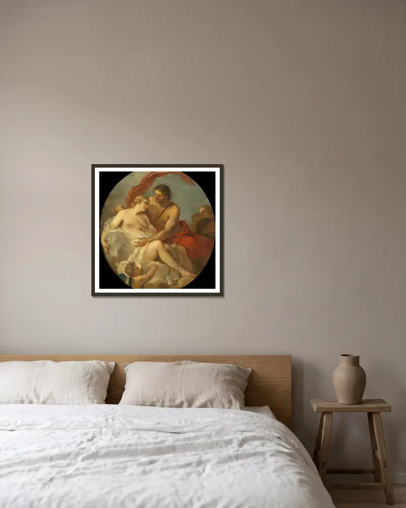 Jupiter und Kallisto von Charles-Joseph Natoire gerahmt an einer Wand