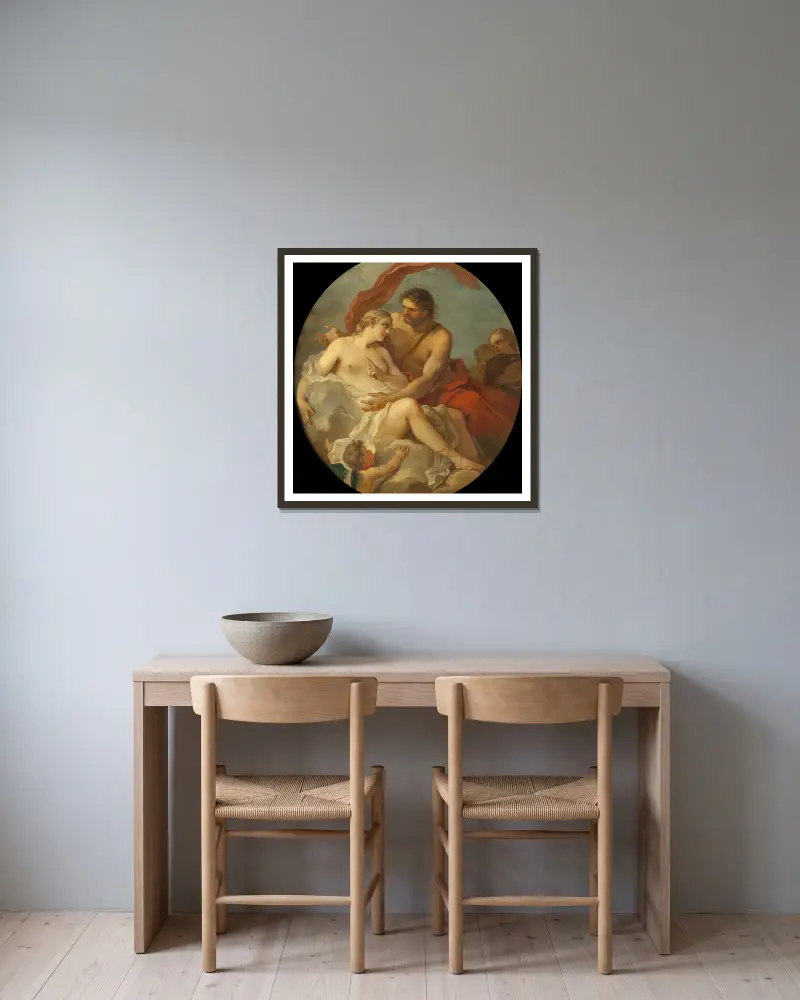 Jupiter und Kallisto von Charles-Joseph Natoire gerahmt an einer Wand