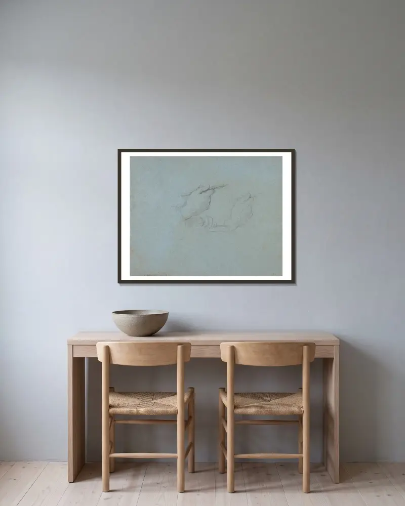 Studie von Händen von Charles-Joseph Natoire gerahmt an einer Wand