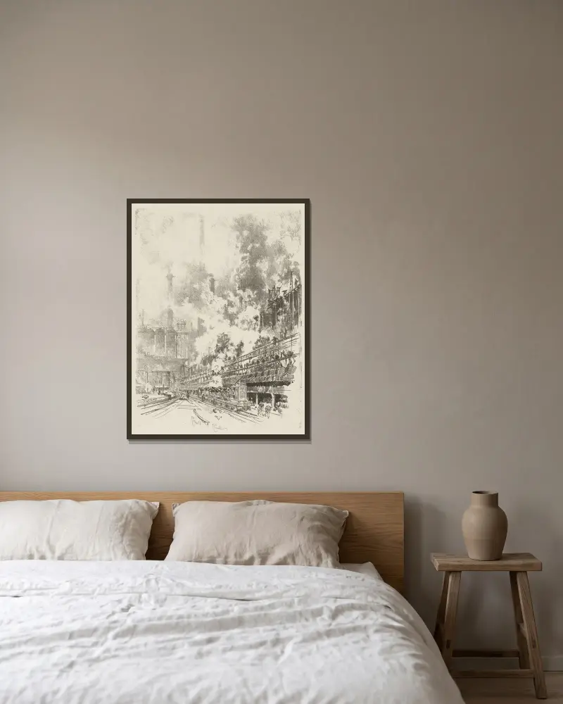 Nebenprodukte von Joseph Pennell gerahmt an einer Wand