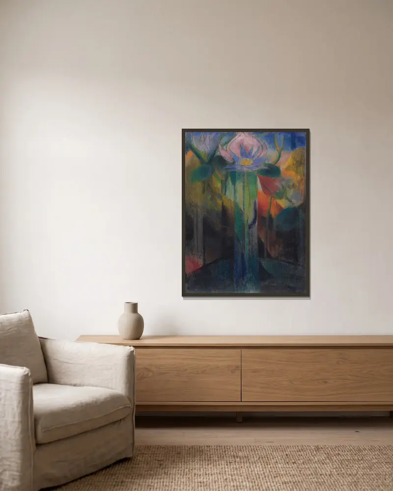 Jungle Foliage, Joseph Stella v rámu na stěně