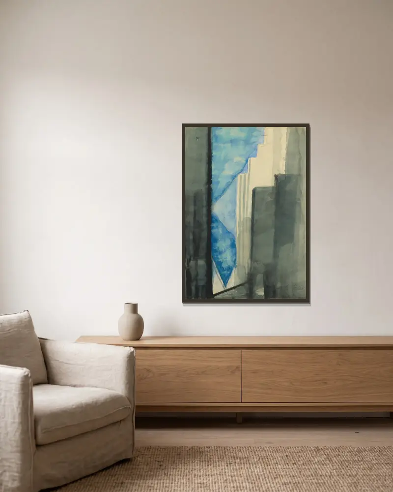 Skyscrapers, Joseph Stella v rámu na stěně
