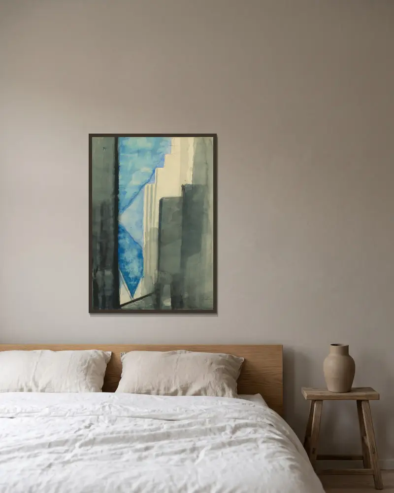 Skyscrapers, Joseph Stella v rámu na stěně