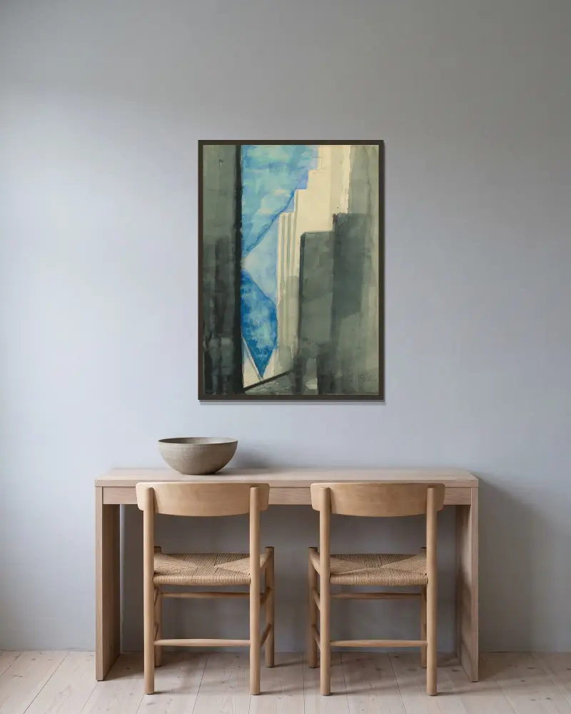 Skyscrapers, Joseph Stella v rámu na stěně