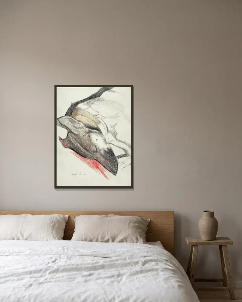 Śpiący pies, Joseph Stella w ramie na ścianie