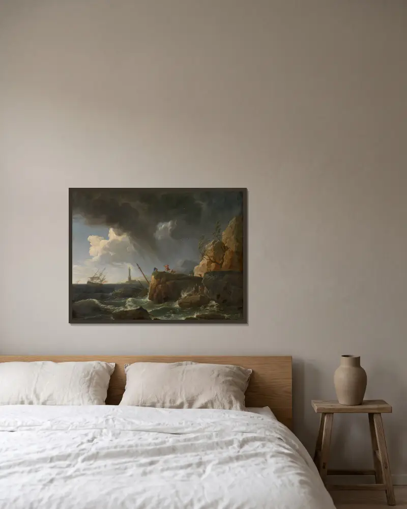Seascape av Claude-Joseph Vernet inramad på en vägg