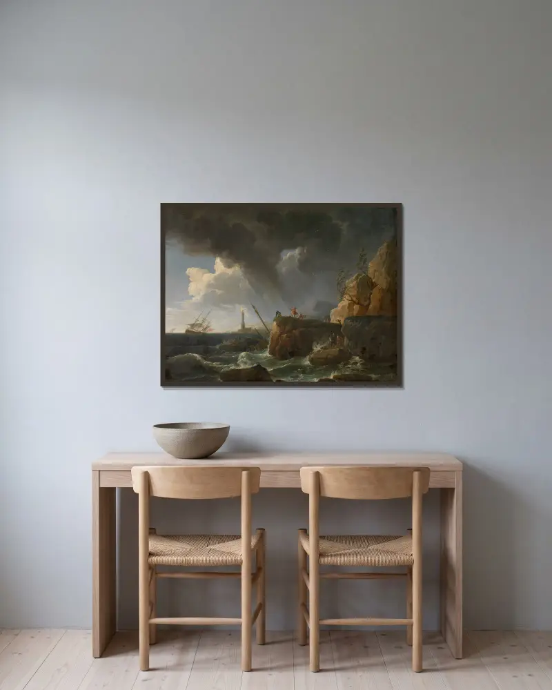 Seascape av Claude-Joseph Vernet inramad på en vägg