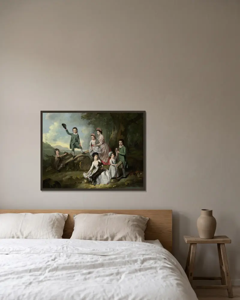 Die Kinder Lavie von Johan Joseph Zoffany gerahmt an einer Wand
