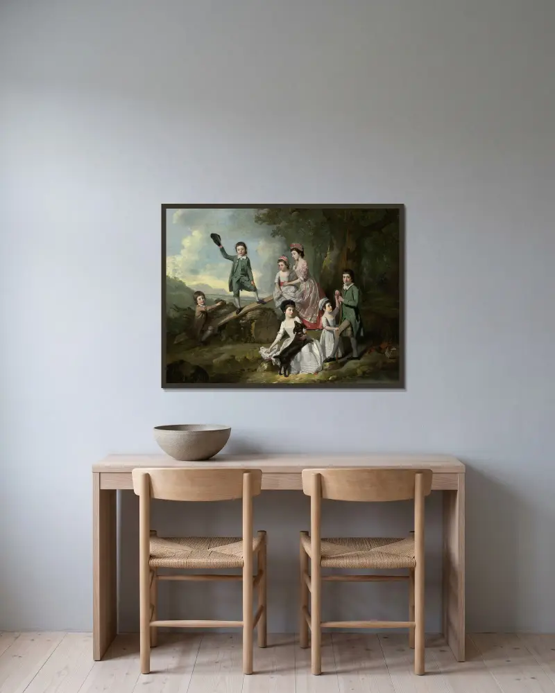 Die Kinder Lavie von Johan Joseph Zoffany gerahmt an einer Wand