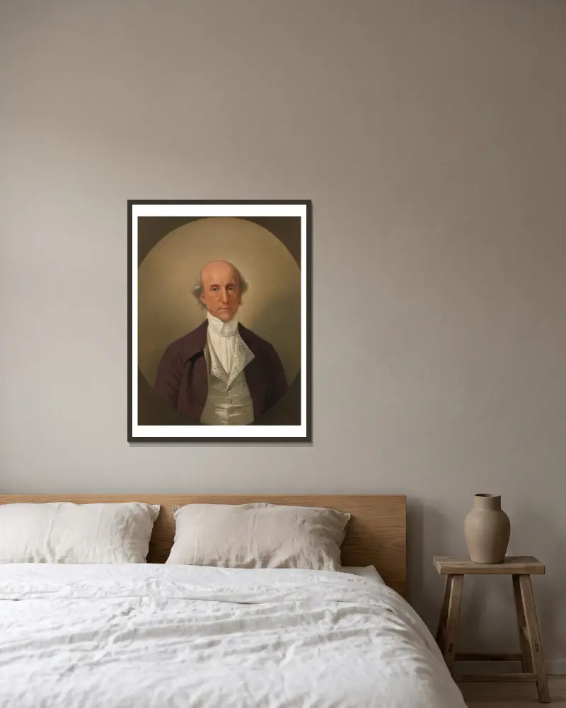 Warren Hastings av Johan Joseph Zoffany inramad på en vägg