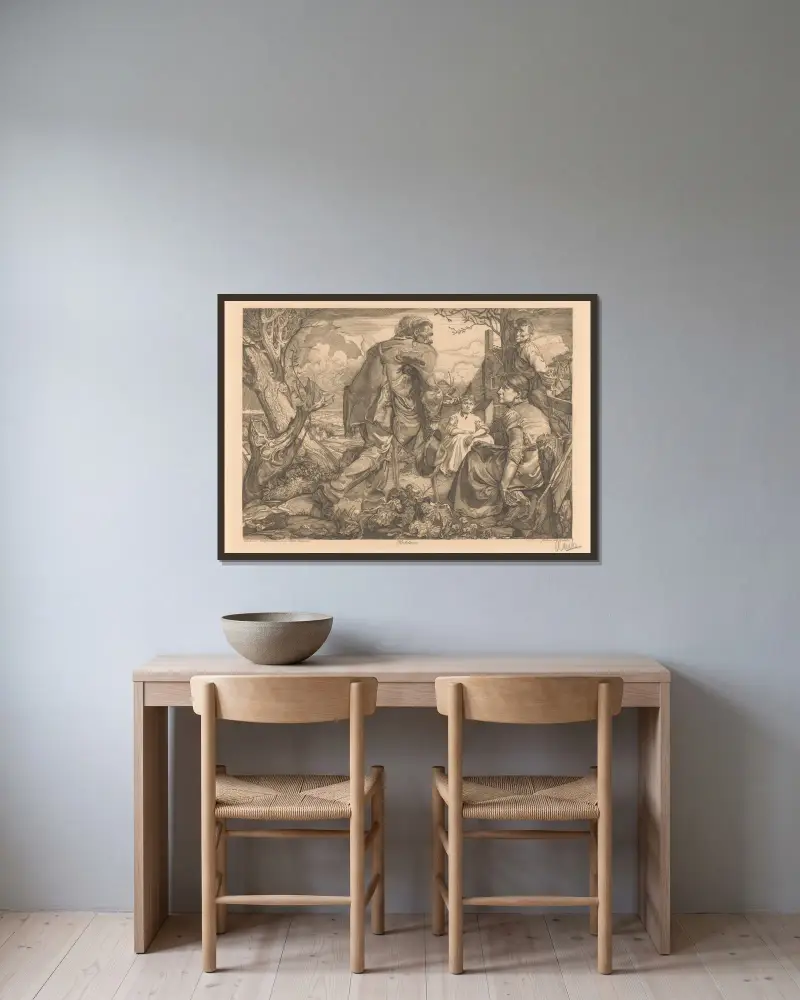 Bettler von Johannes Josephus Aarts gerahmt an einer Wand