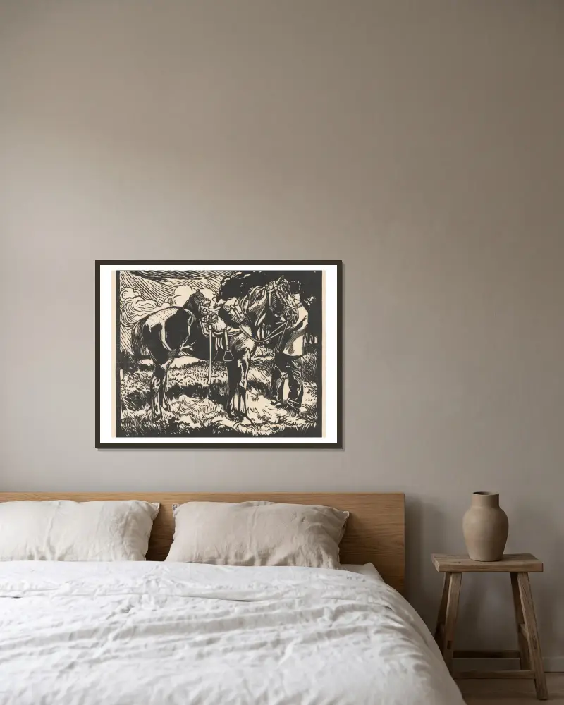 Kavalleriepferd von Johannes Josephus Aarts gerahmt an einer Wand
