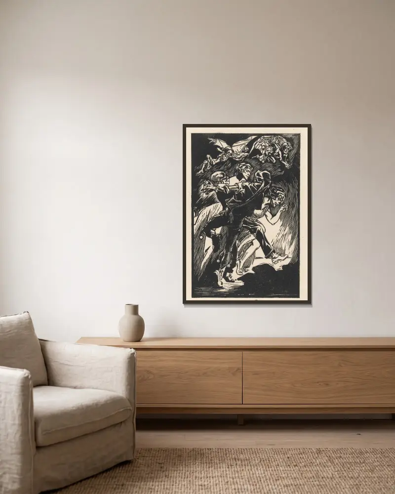 Totentanz von Johannes Josephus Aarts gerahmt an einer Wand