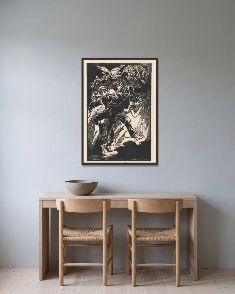 Totentanz von Johannes Josephus Aarts gerahmt an einer Wand