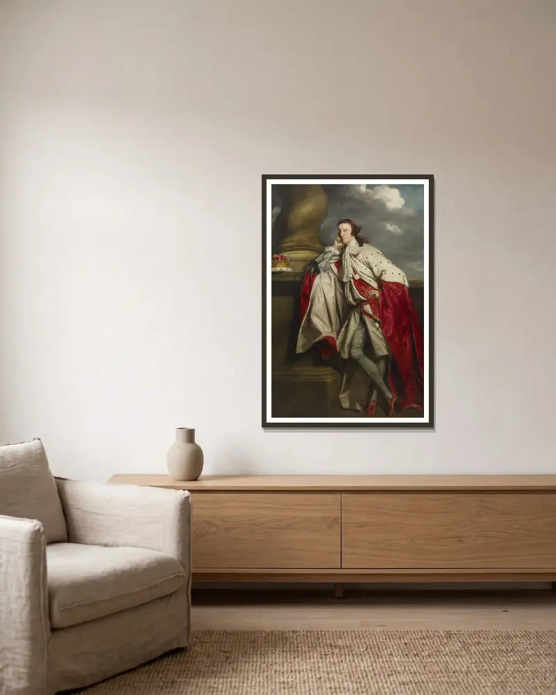 James, 7:e earlen av Lauderdale (1759–1761) av Sir Joshua Reynolds inramad på en vägg