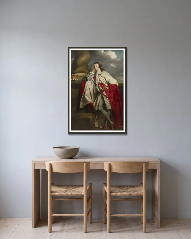 James, 7:e earlen av Lauderdale (1759–1761) av Sir Joshua Reynolds inramad på en vägg