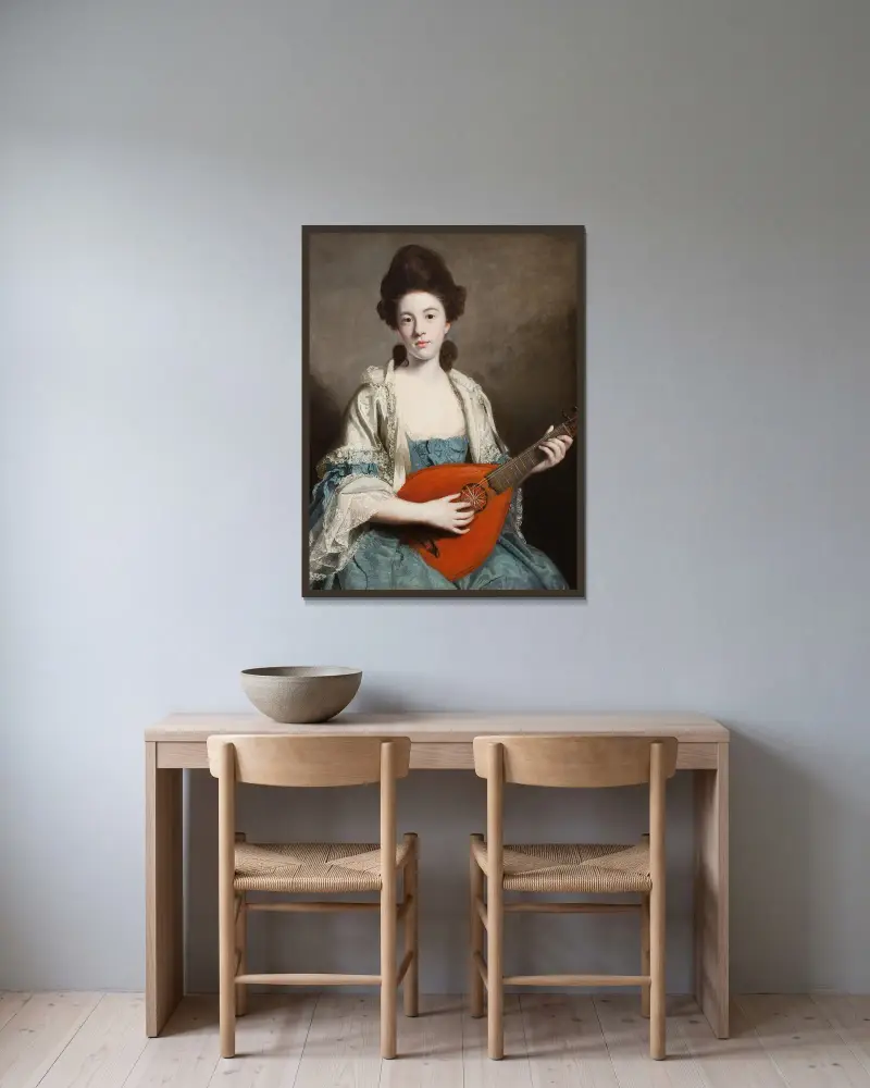 Mrs. Robert Froude, född Phillis Hurrell av Sir Joshua Reynolds inramad på en vägg
