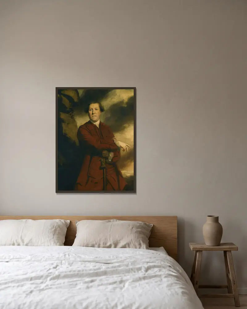 Porträtt av kapten Robert Haldane, av Gleneagles av Sir Joshua Reynolds inramad på en vägg