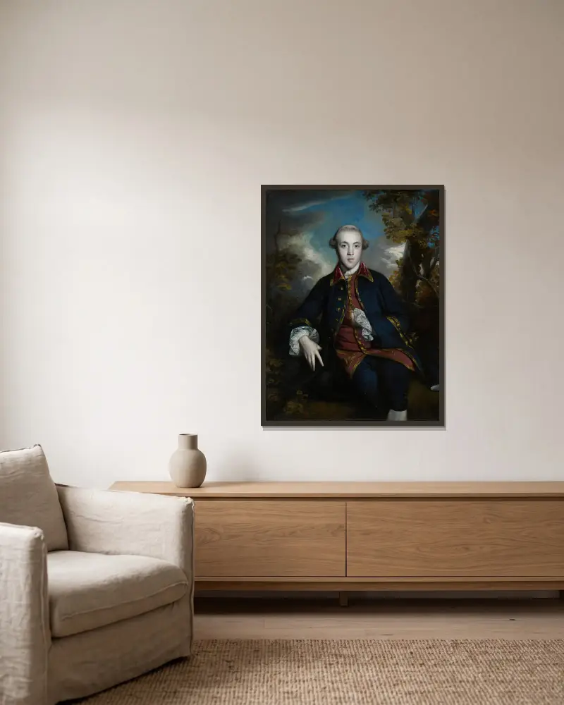 Porträtt av Charles Brandling av Sir Joshua Reynolds inramad på en vägg