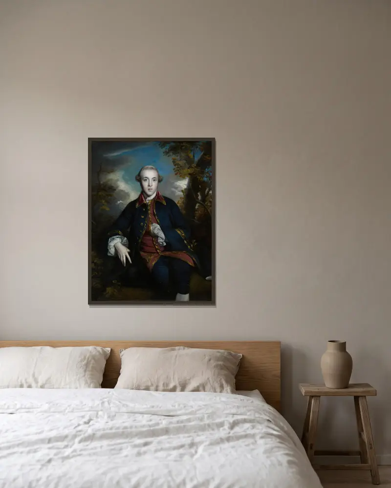 Porträtt av Charles Brandling av Sir Joshua Reynolds inramad på en vägg
