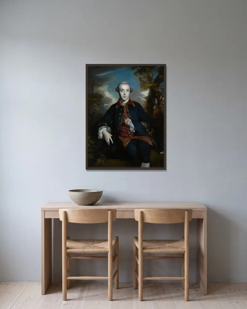 Porträtt av Charles Brandling av Sir Joshua Reynolds inramad på en vägg