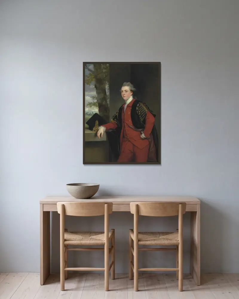 Porträtt av Francis Basset, senare 1:e baron De Dunstanville och Basset av Sir Joshua Reynolds inramad på en vägg