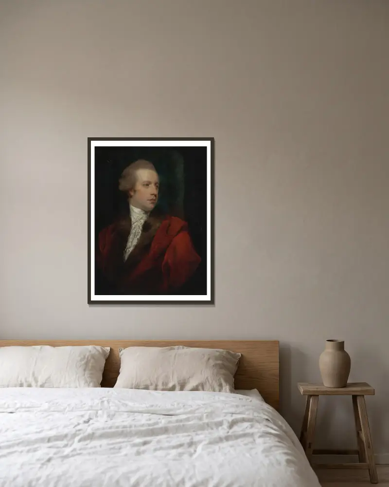 Porträtt av James Coutts, Esquire av Sir Joshua Reynolds inramad på en vägg