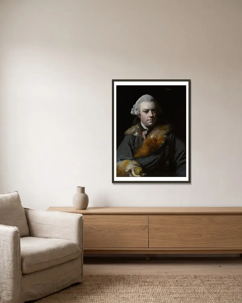 Porträtt av Thomas Bowlby av Sir Joshua Reynolds inramad på en vägg