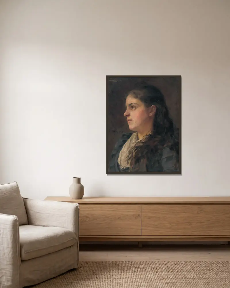 Bildnis einer Frau, 1893 von Jozef Hanula gerahmt an einer Wand