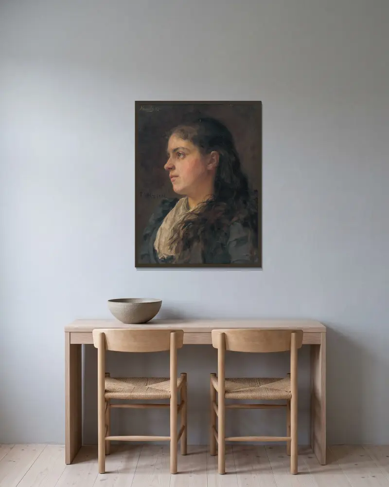 Bildnis einer Frau, 1893 von Jozef Hanula gerahmt an einer Wand
