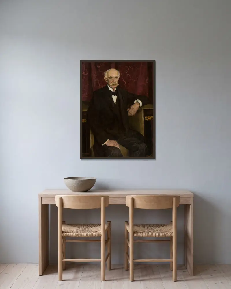 Porträtt av Maksymilian Ehrenpreis av Józef Mehoffer inramad på en vägg