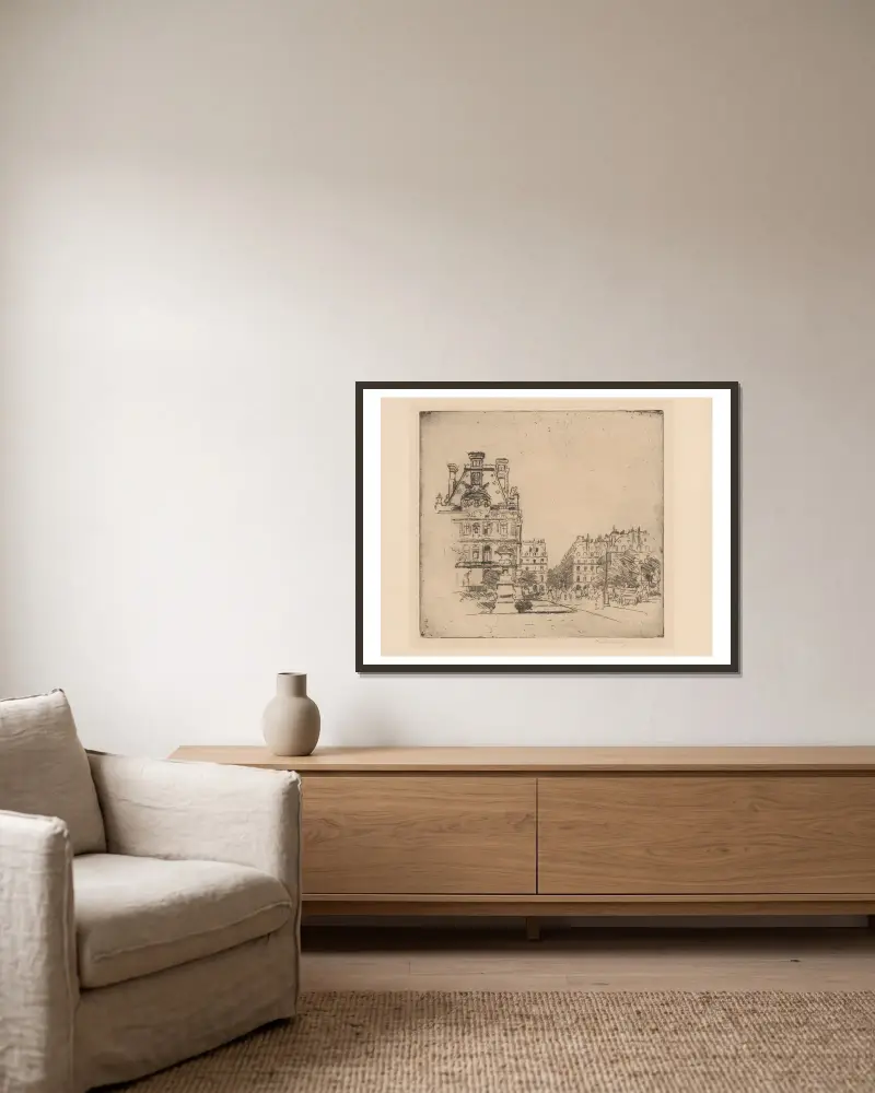 Rue des Tuileries, Paris von Józef Pankiewicz gerahmt an einer Wand