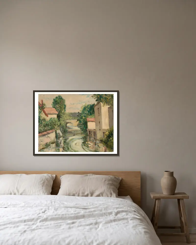 Landschaft von Józef Pankiewicz gerahmt an einer Wand