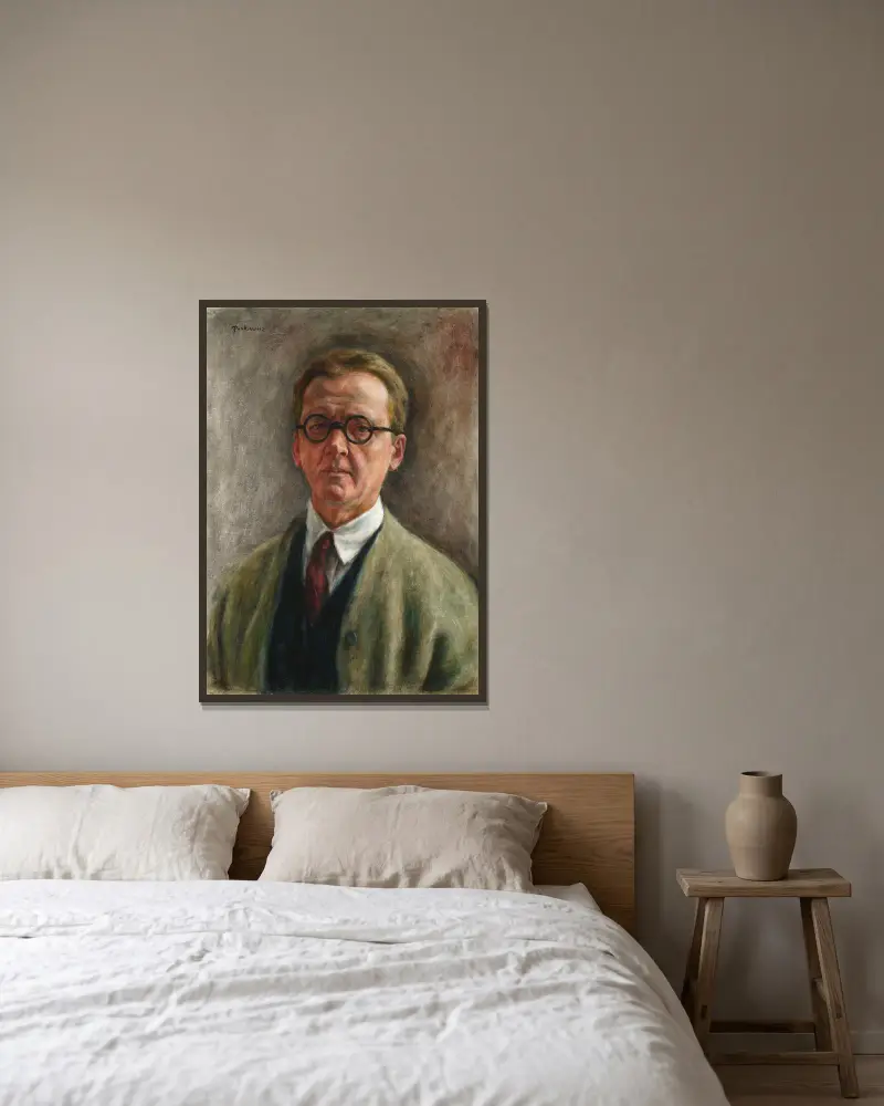 Autoportret, Józef Pankiewicz w ramie na ścianie