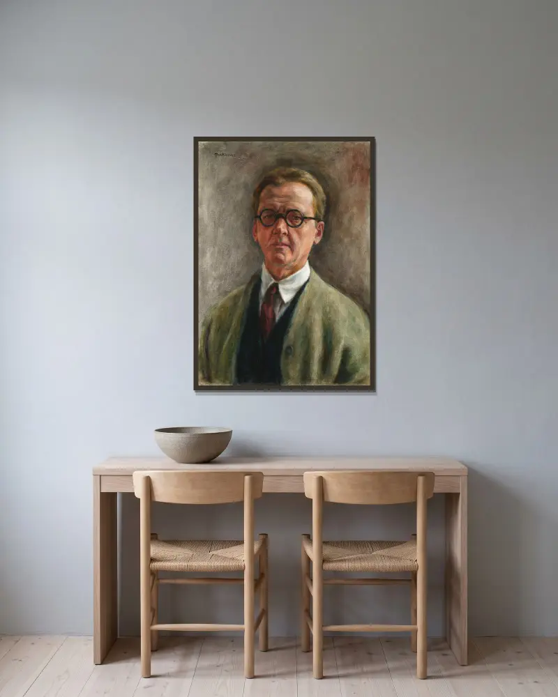Autoportret, Józef Pankiewicz w ramie na ścianie
