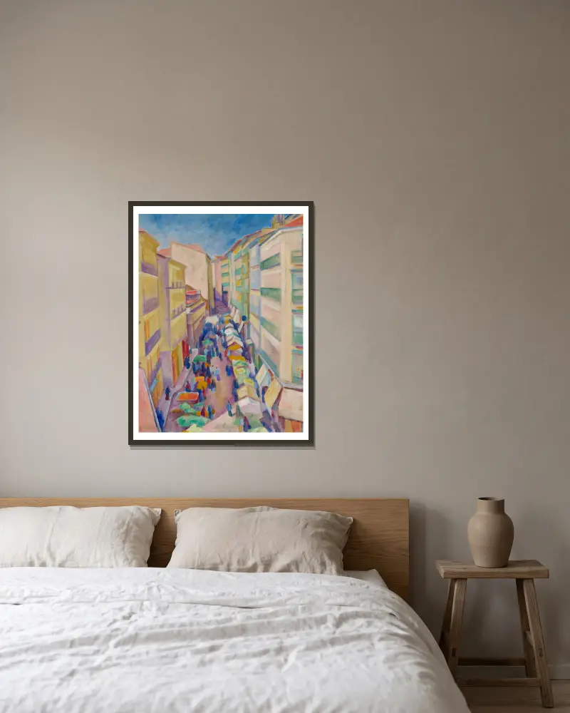 Straße in Madrid von Józef Pankiewicz gerahmt an einer Wand