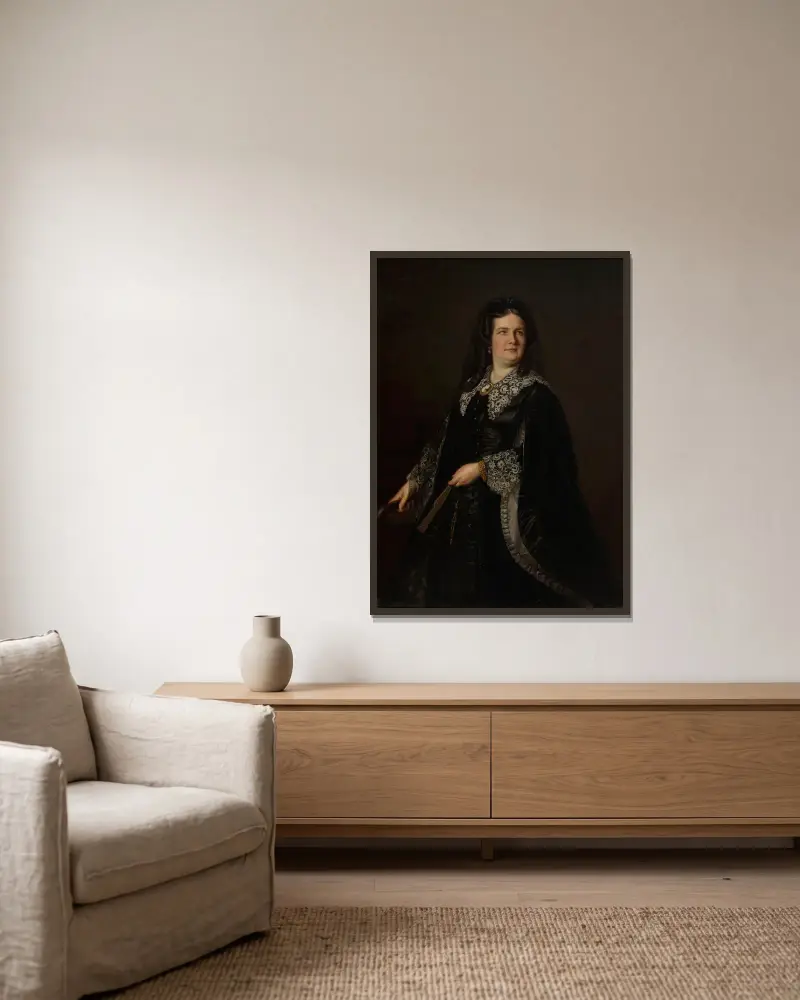 Portret Emilii Reszke, Józef Simmler w ramie na ścianie