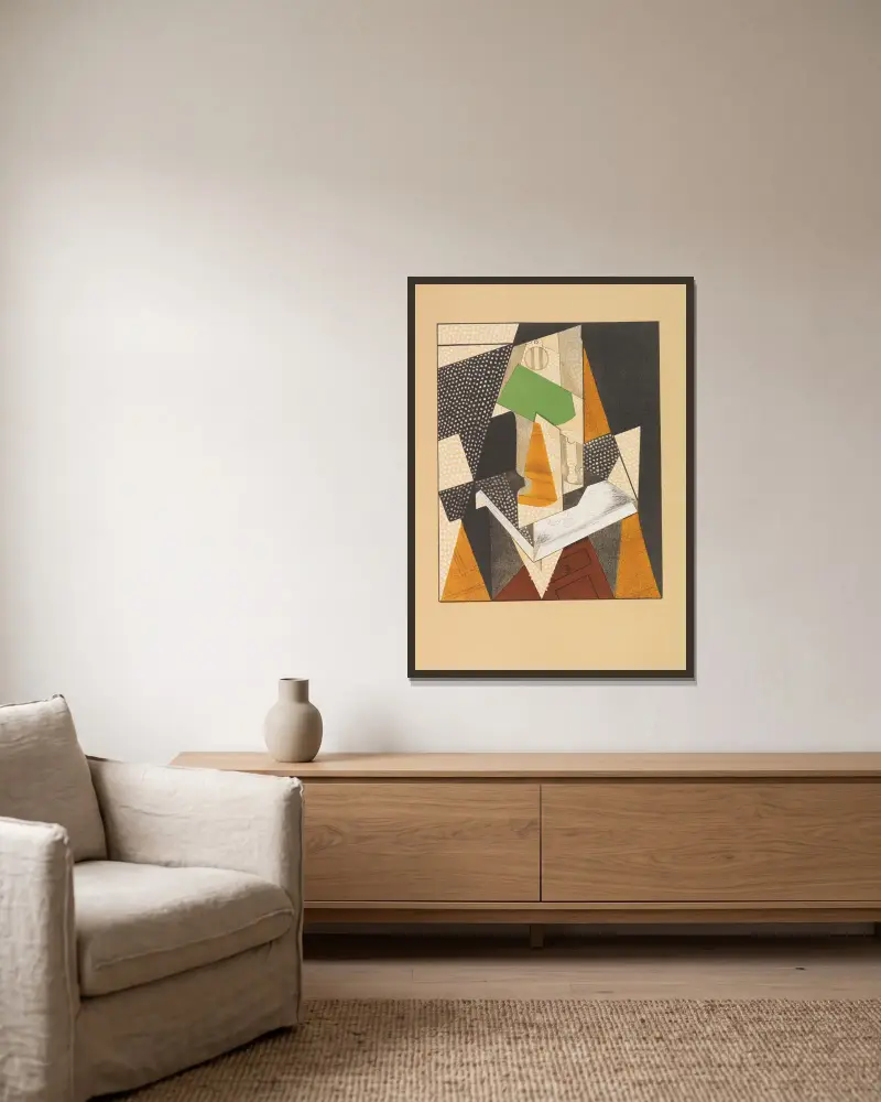 Au soleil du plafond av Juan Gris inramad på en vägg