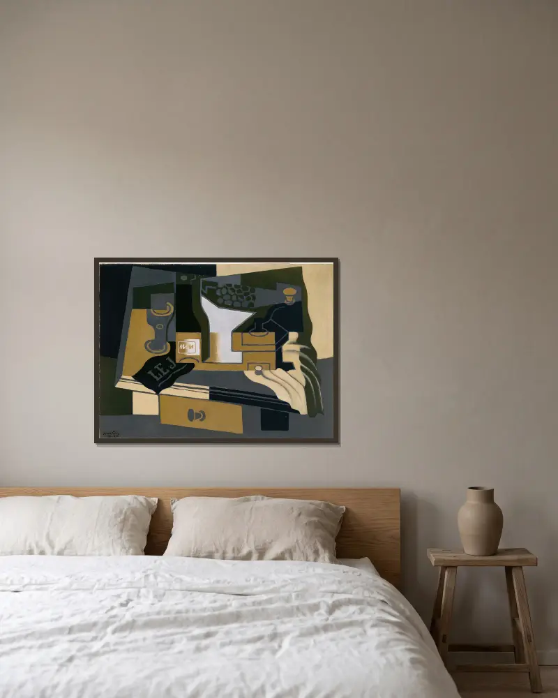 Coffee Grinder av Juan Gris inramad på en vägg