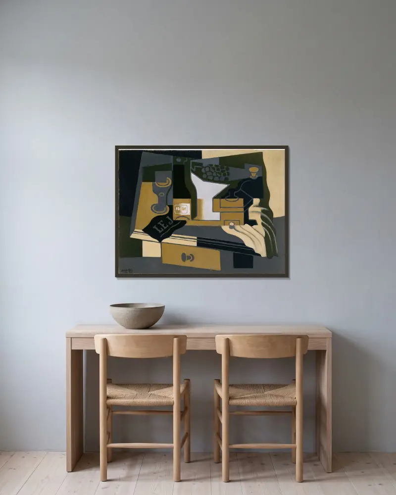 Coffee Grinder av Juan Gris inramad på en vägg