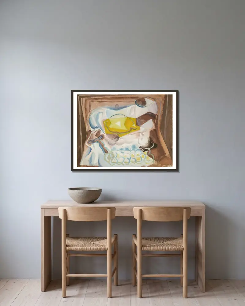 Zátiší, Juan Gris v rámu na stěně