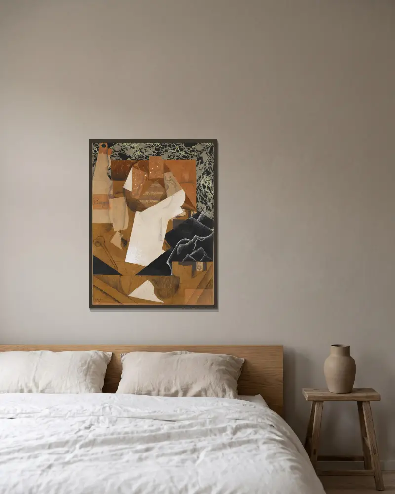 Zátiší s hrozny, Juan Gris v rámu na stěně