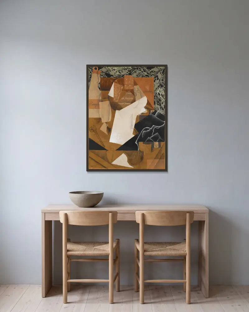 Zátiší s hrozny, Juan Gris v rámu na stěně